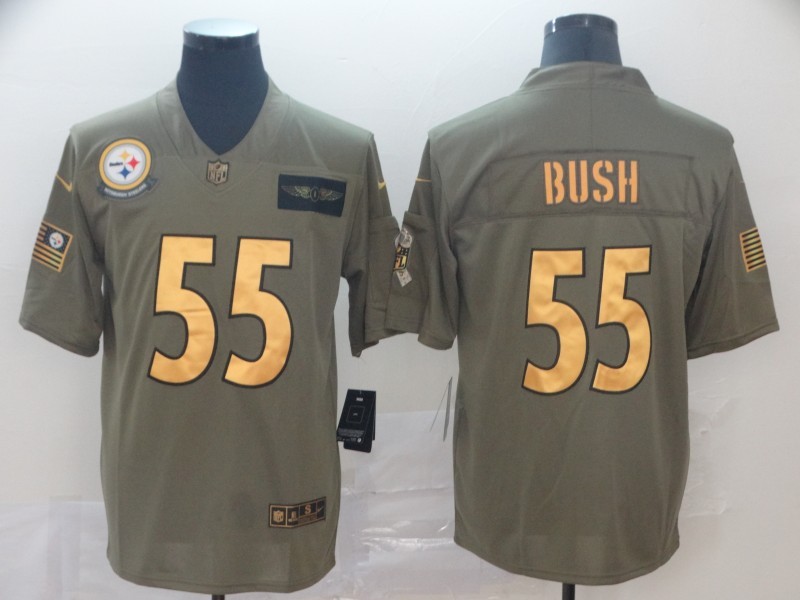 Men's Pittsburgh Steelers Devon Bush Jr. #55 Brown Jersey